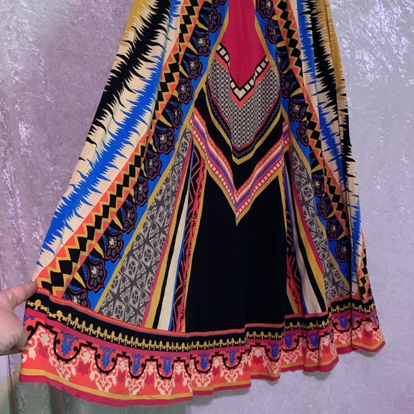 Flying Tomato Boho Aztec Mixed Print Pull On Maxi Length Skirt size M Womens - Picture 3 of 6